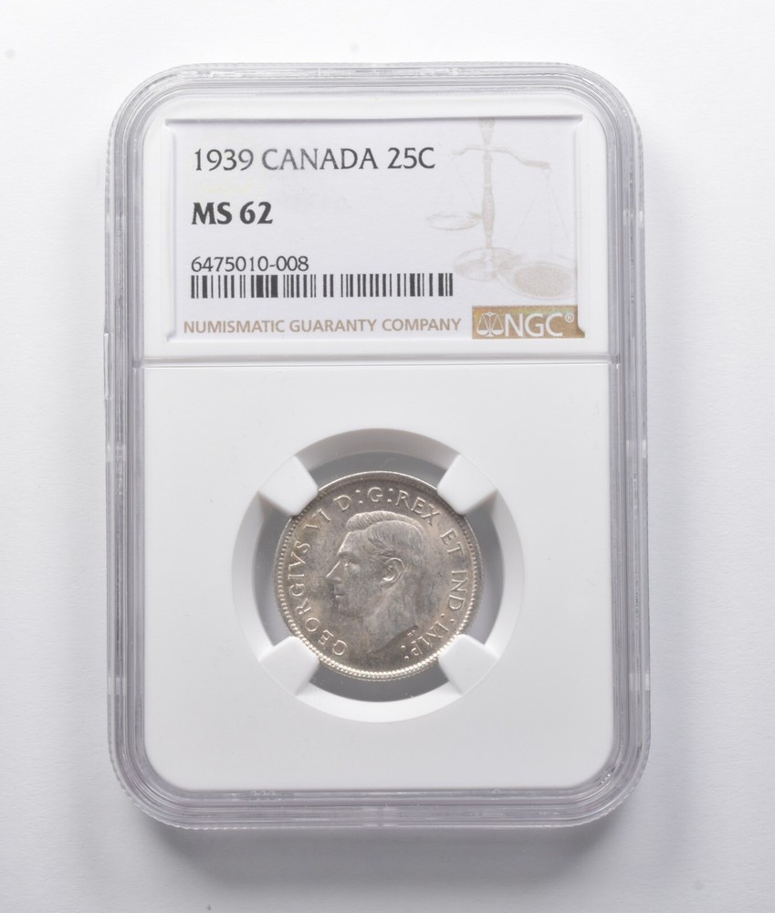 MS62 1939 Canada 25 Cents NGC *7668