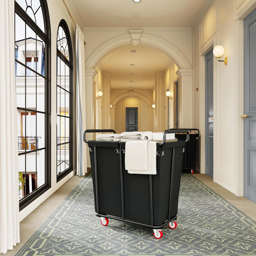 Large Laundry Hamper with Wheels, 360L Rolling Big Laundry Basket for Clothes St