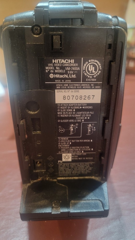Vintage Hitachi 7400A Rapid Reflex Video Camcorder