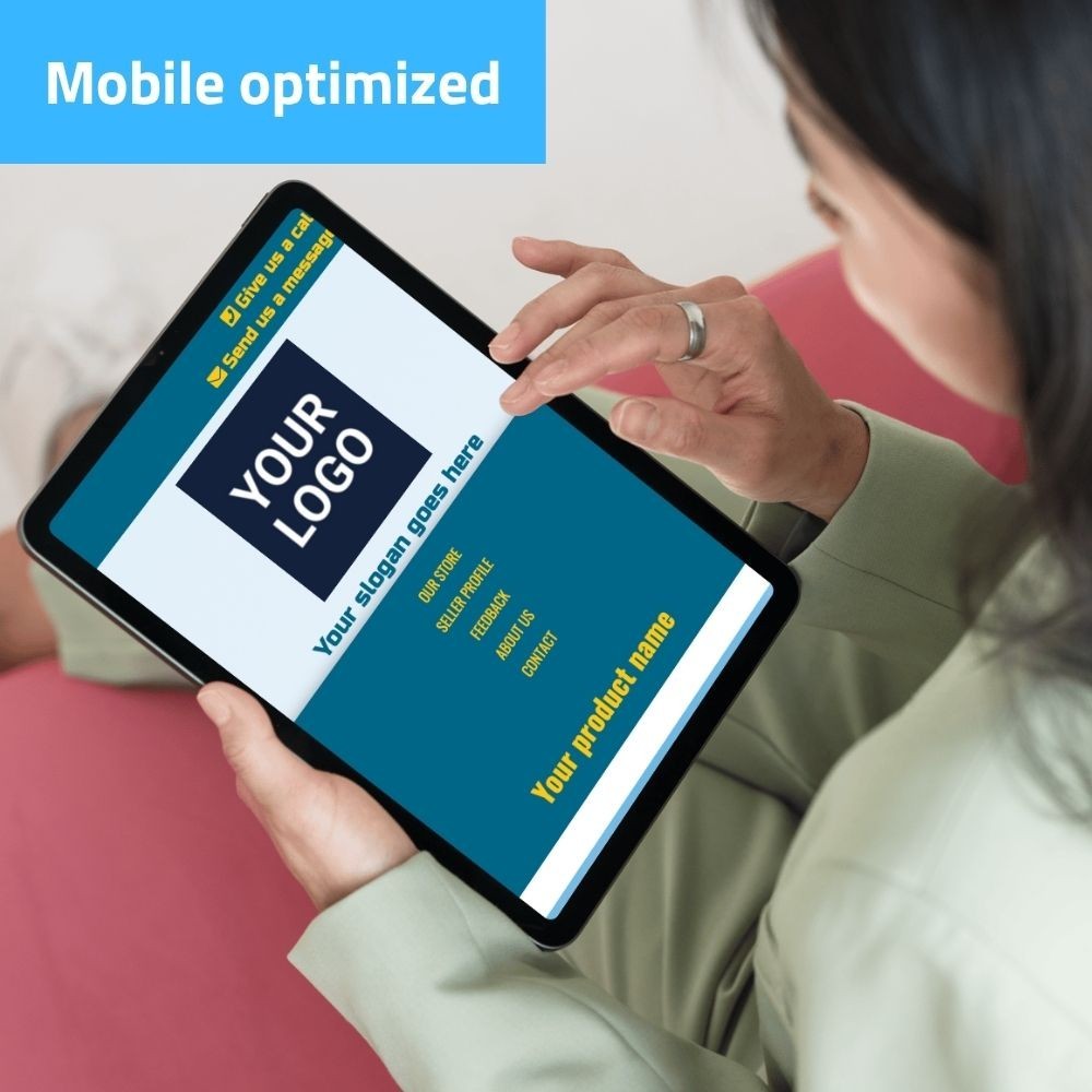 eBay Template - Responsive natural - blue/yellow - Mobile Optimized + Editor