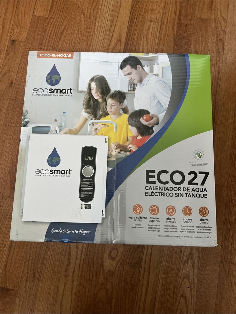 EcoSmart ECO 27 Tankless Water Heater, Electric, 27-kW - 17x17x3.75