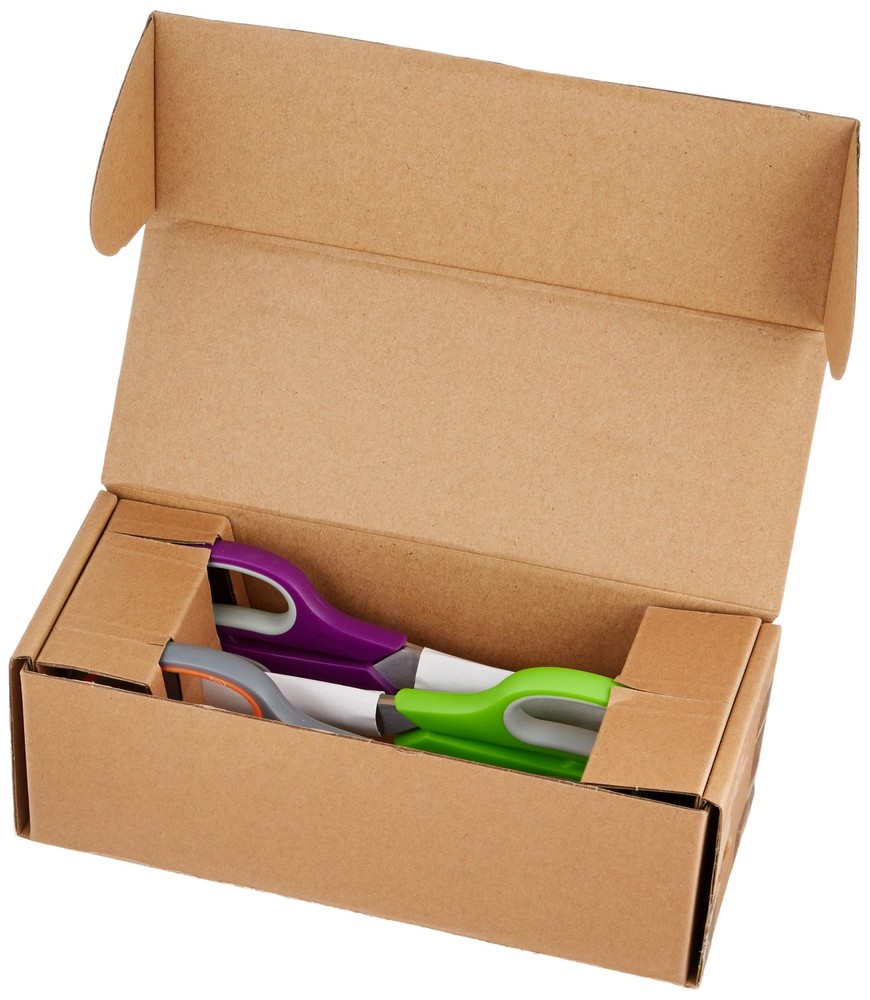 Amazon Basics Multipurpose Stainless Steel Scissors for 3-Pack, Multicolor