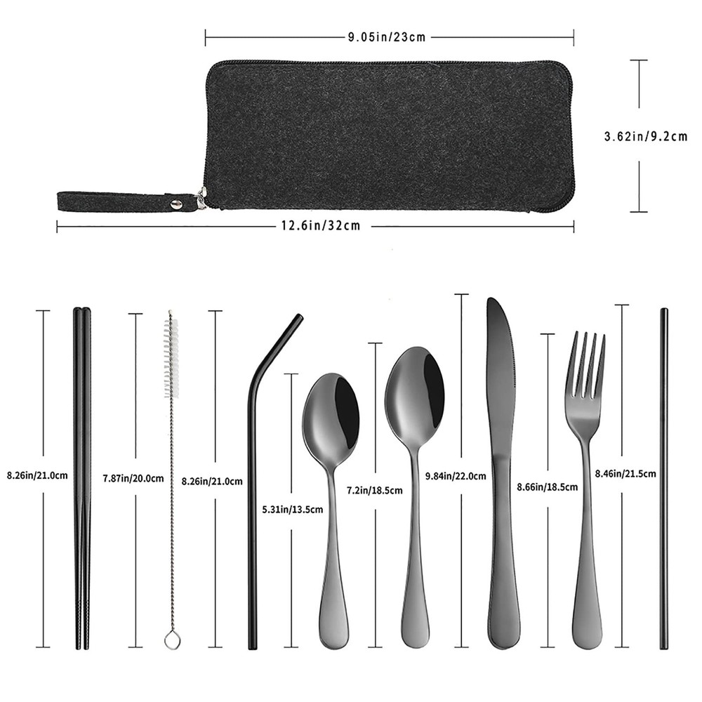 Portable Travel Utensils, Reusable Silverware with Case for Fixing Tableware,...
