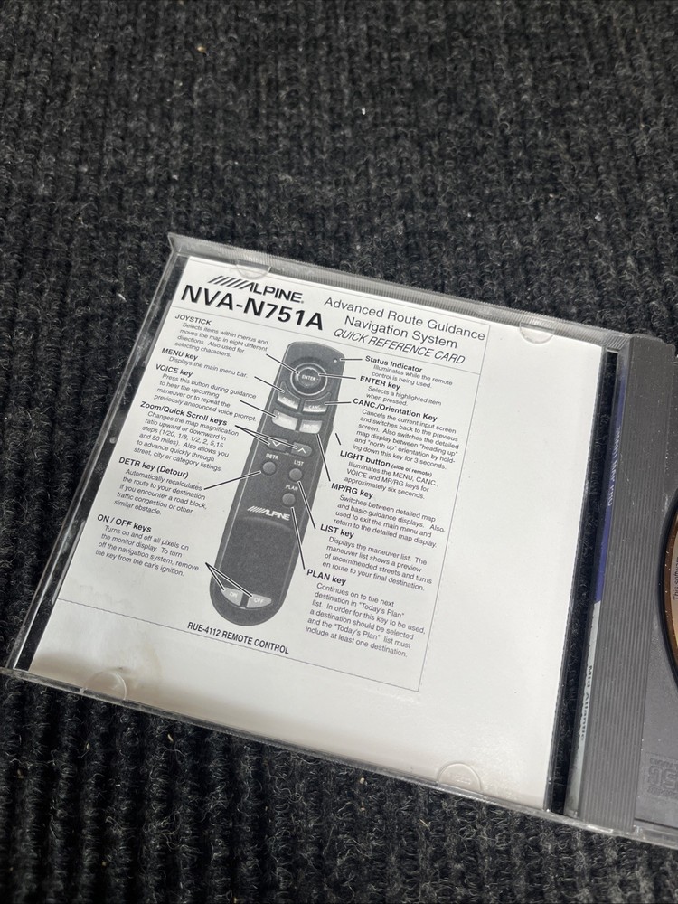 🔥Alpine NVS-A0003-2.0 (Mid Atlantic) CD-ROM Navigation Smart Map Pro Disc Used