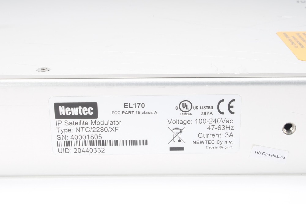 Newtec Elevation Series EL170 IP Satellite Modulator NTC/2280/xF