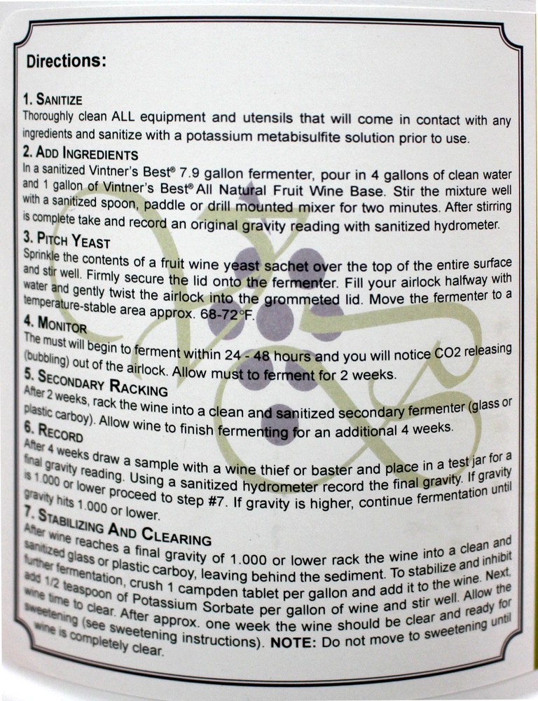 Vintner's Best Black Cherry Fruit Wine Base-128 oz. Jug