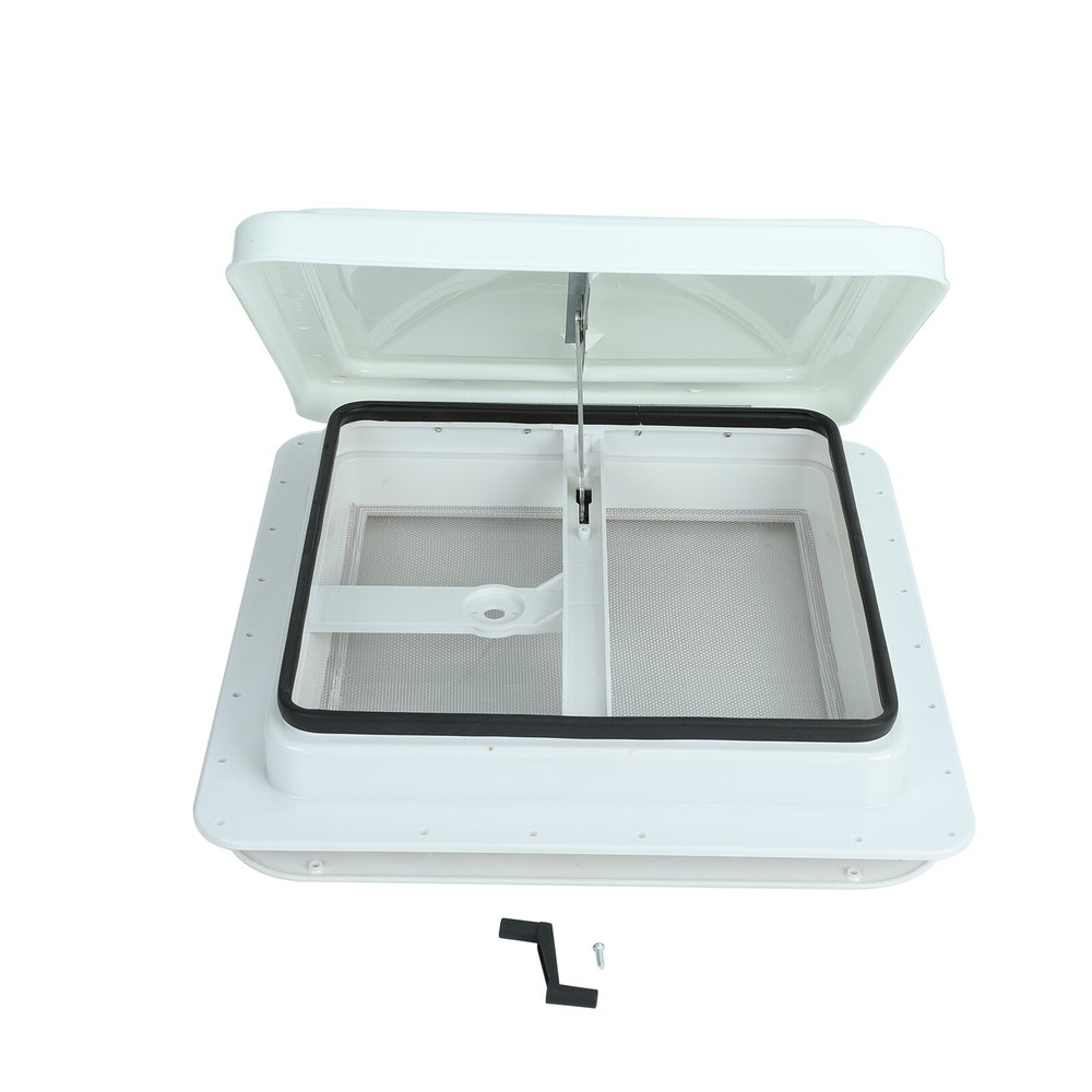14" RV Roof Vent Kit for Camper Trailer Universal Lid Interior Garnish White
