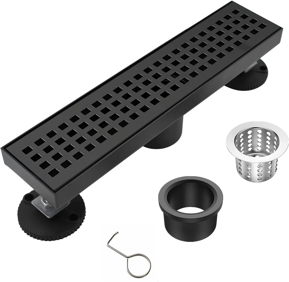 Drenaje Piso Ducha Lineal Rejilla Rectangular Acero Inoxidable Para Bano De 12"
