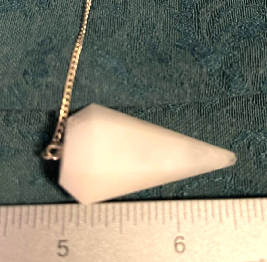 Beautiful Milky White Agate Pendulum with 12 Facets - Includes Storage Pouch!