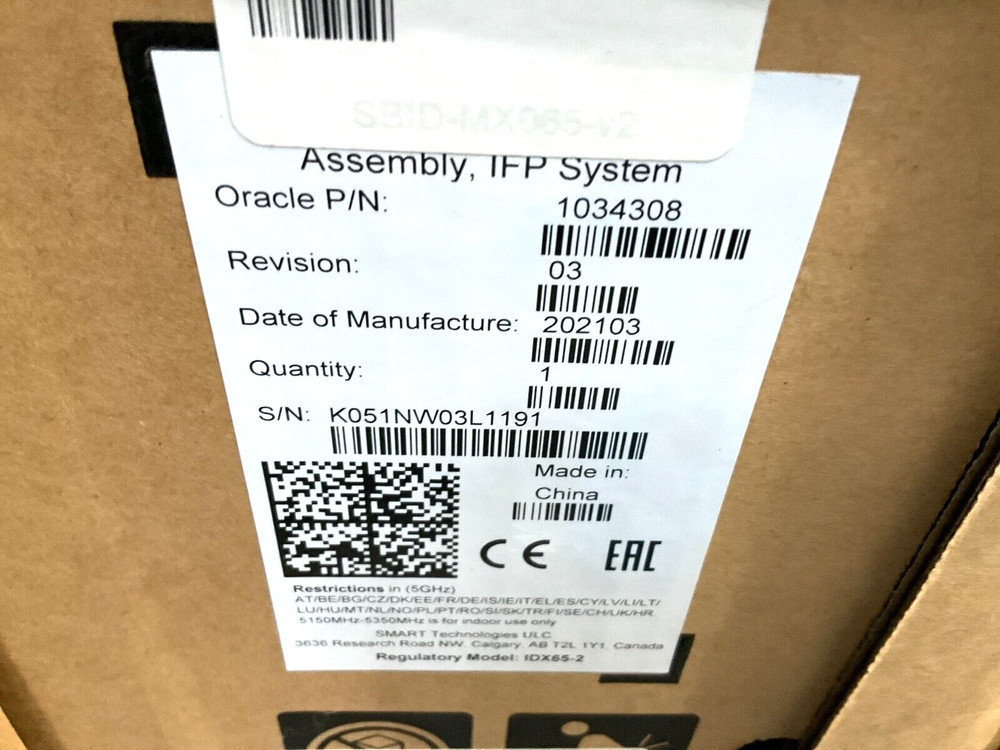 Smart Technologies Smart Board MX265-V2 65" Interactive Display 4K SBID-MX265-V2