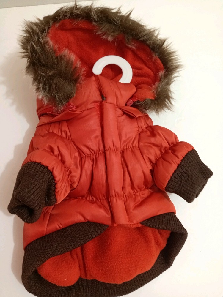 Pet Life Metallic Orange Parka Dog Coat Extra Small