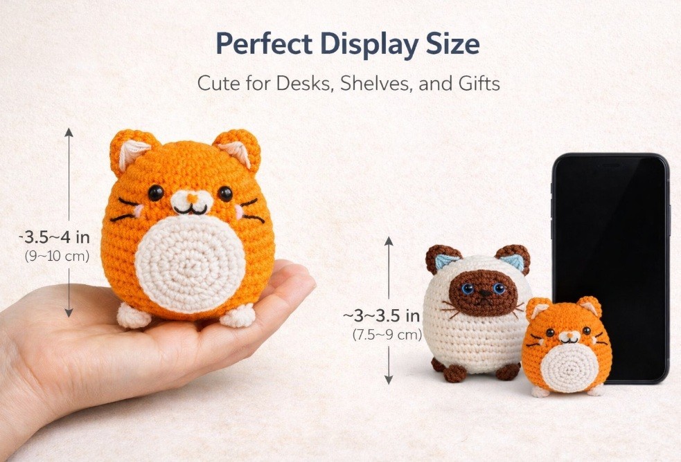 Beginner Crochet Kit 3 Pack Cats Amigurumi DIY Set with Video Tutorials