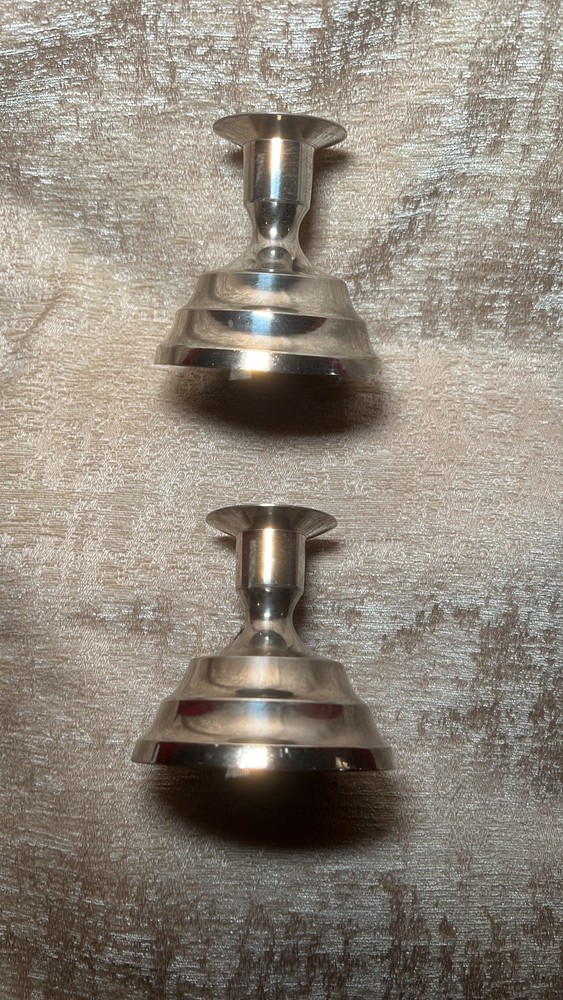 Vintage Pair West German Communion Silver Candlesticks