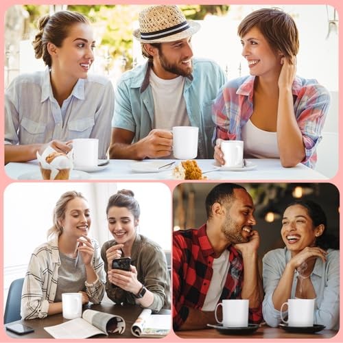 Pcs Plastic Mugs with Handle oz Unbreakable Plastic Coffee Mugs 12 White