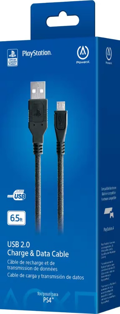 PowerA - USB Charge Cable for PlayStation 4 - Black