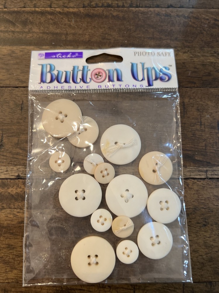 STICKO BUTTON UPS ADHESIVE BUTTONS White & Cream BUTTONS BUTTON UPS 3D