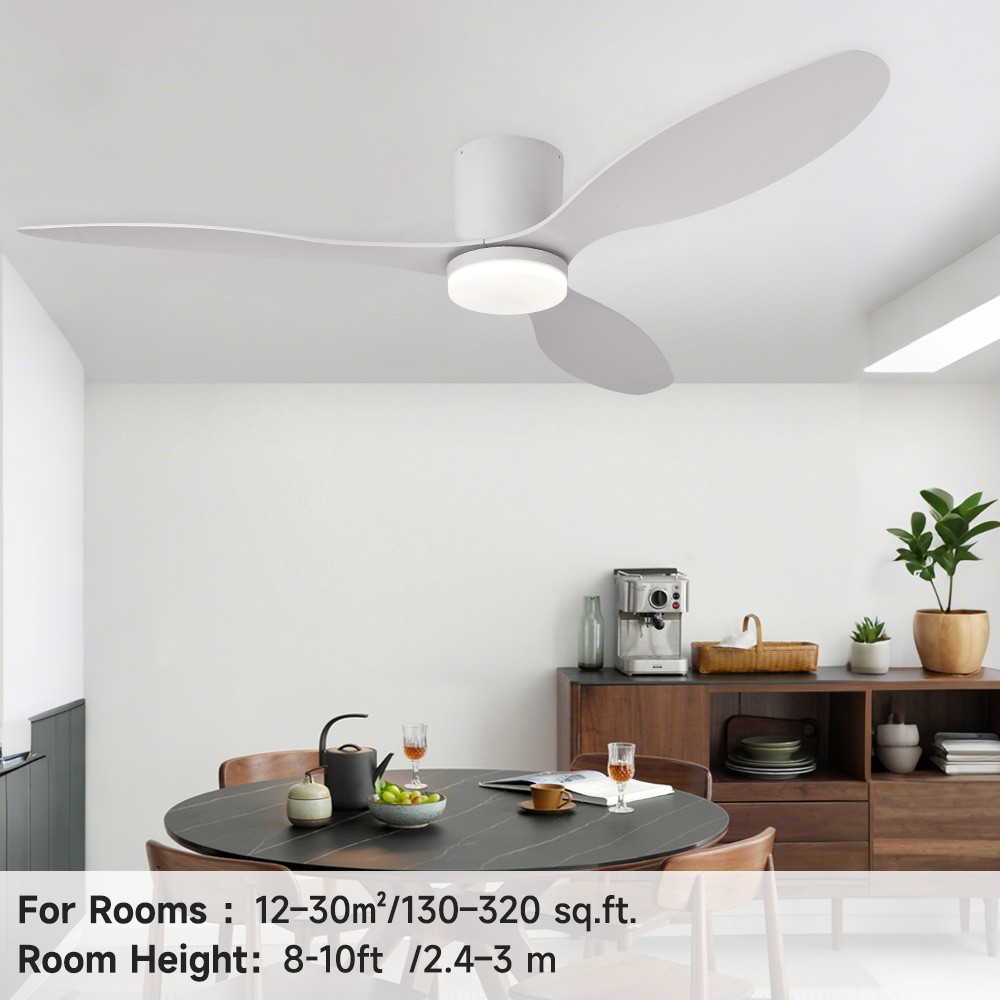 52” Profile Ceiling Fans with Lights Remote/App Control Dimmable LED DC Motor