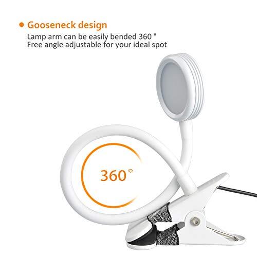 Metal Clip on Light/ Reading Light/ Light Color Changeable/ Night Light White