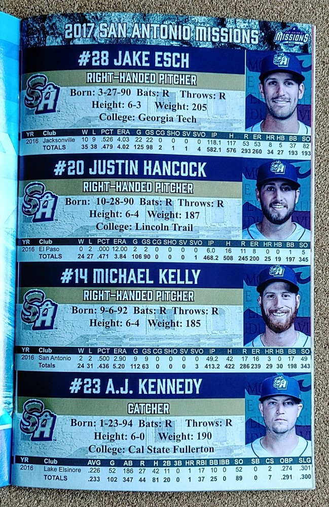 2017 San Antonio Missions Program/Player Photos/Schedule ~ '16 Guide Trea Turner