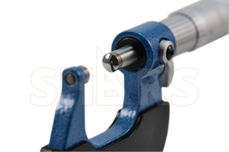 0- 1" PRECISION BALL MICROMETER .0001 SPHERICAL SPINDLE !}