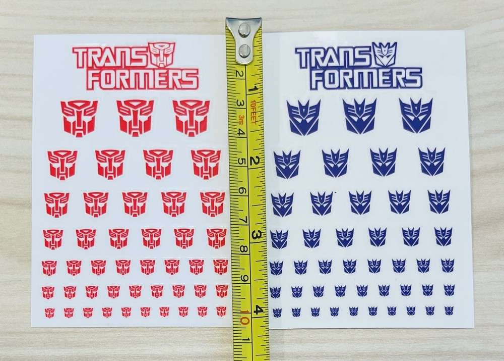 Transfer Decals Autobot Decepticon Logo Sticker Set - White Background Transform