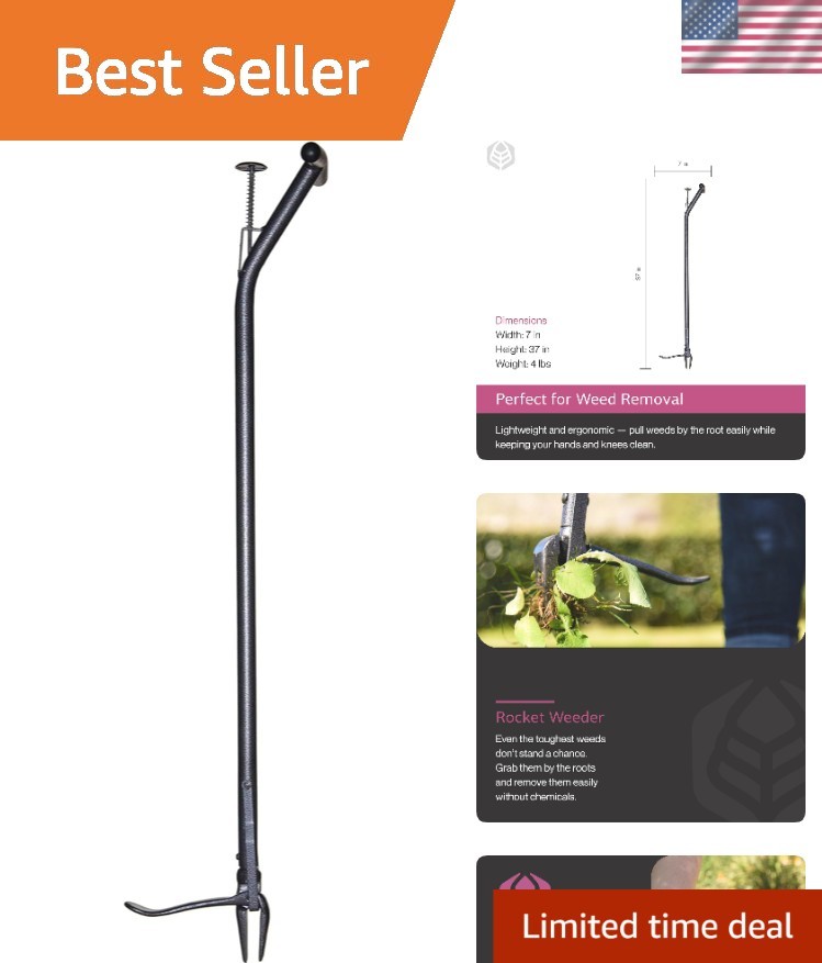 Rocket Weeder with Hand Ejector – Ergonomic, Rust-Resistant, 37" Handle