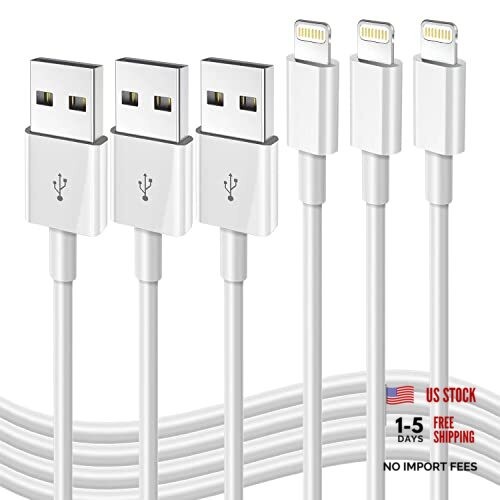 iPhone Fast Charging Cable [Apple MFi Certified] 3-Pack USB-A to Lightning 3FT