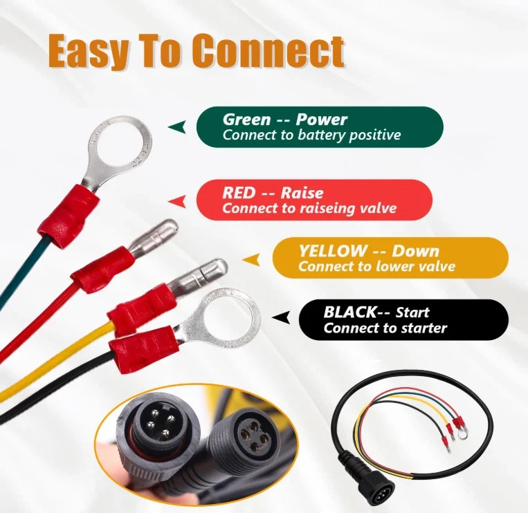 12V 4-Wire Dump Trailer Remote Control Switch for Hydraulic Lift Systems