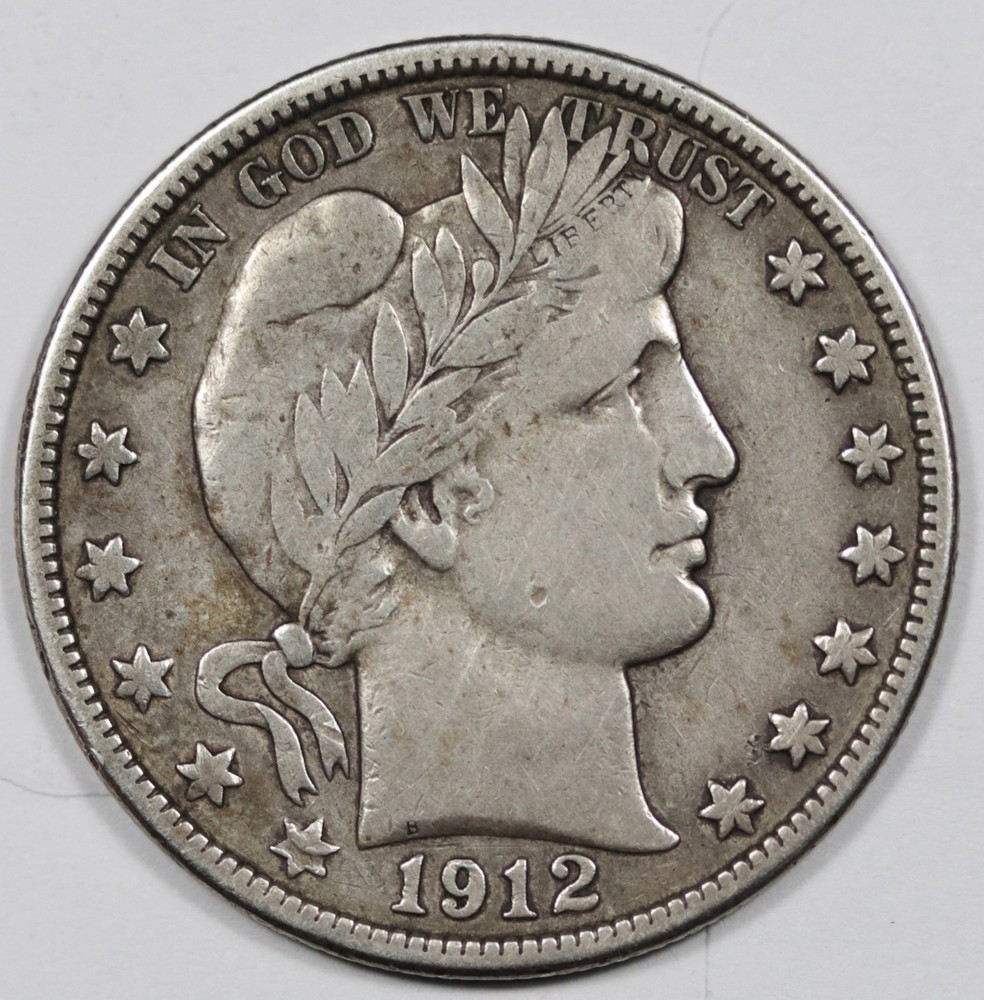 1912-d Barber Half.  VF.  208101