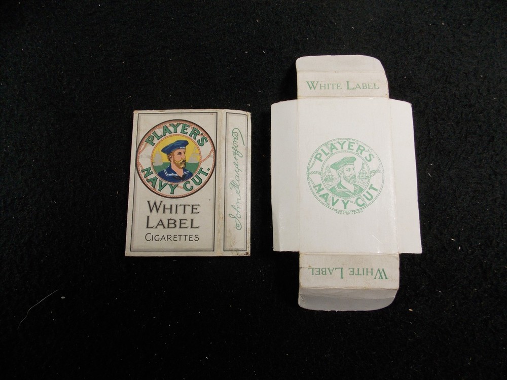 Vintage Players White Label Empty Cigarette Packet Box