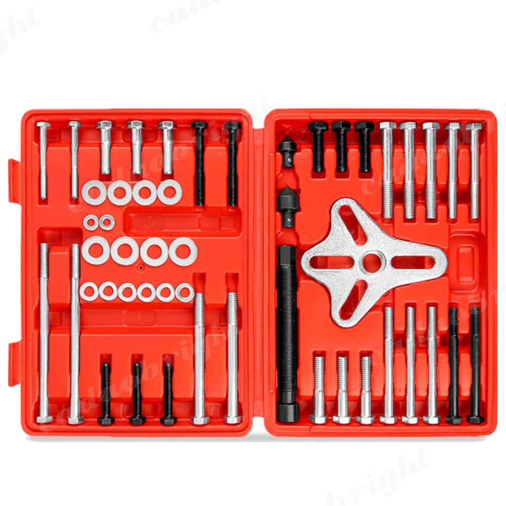 46Pc Harmonic Balancer Gear Puller Steering Wheel Kit with Case