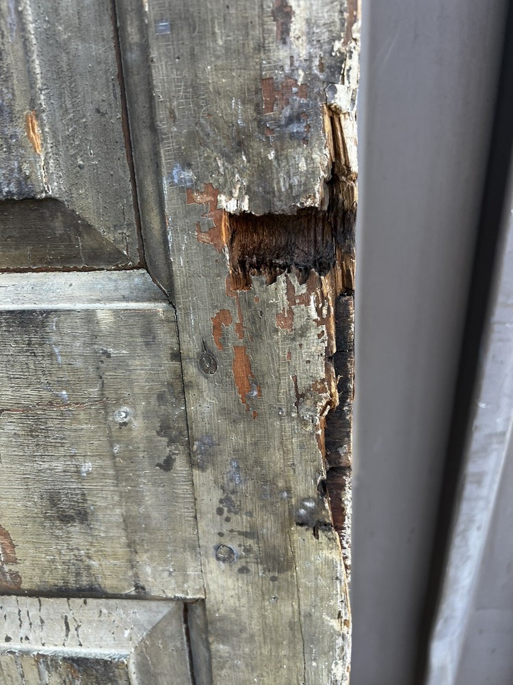 c1760 RAISED panel INDIAN style shutter panel 62.75 X 27.5” MORTISED & PEGGED