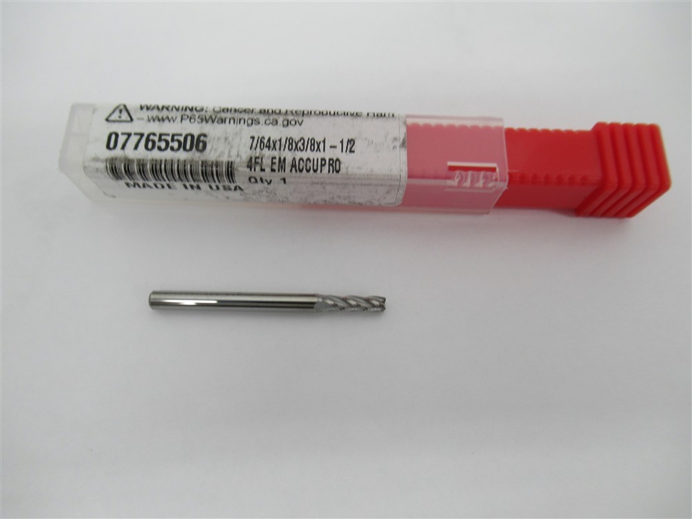 Accupro 07765506 , 7/64" Solid Carbide Square End Mill