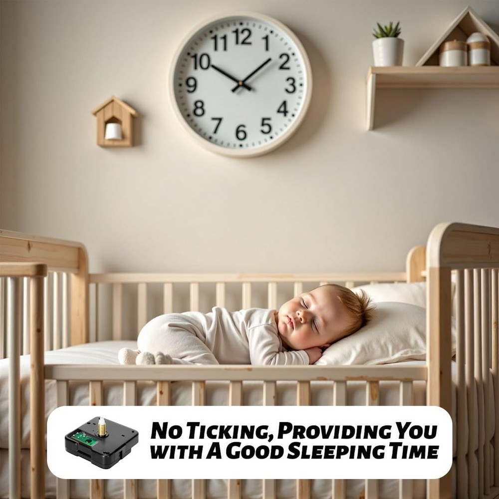 2-Pack Silent Sweep Quartz Clock Movements with 5 Versatile Clock Hands –