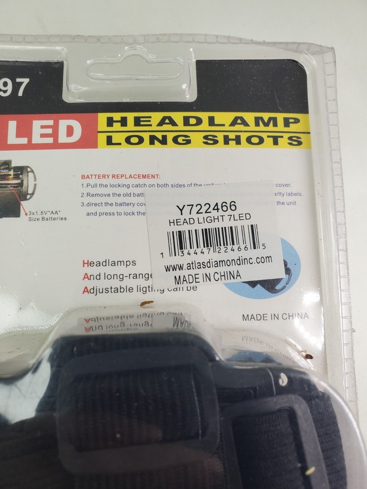 LED Long Shots Headlamp Flashlight for Work Or Play Adjustable Head Strap