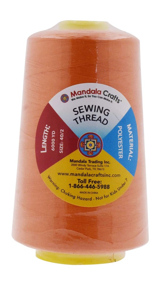 4 Pack Orange Serger Threads 40S/2 24000yds Polyester Cones Overlock