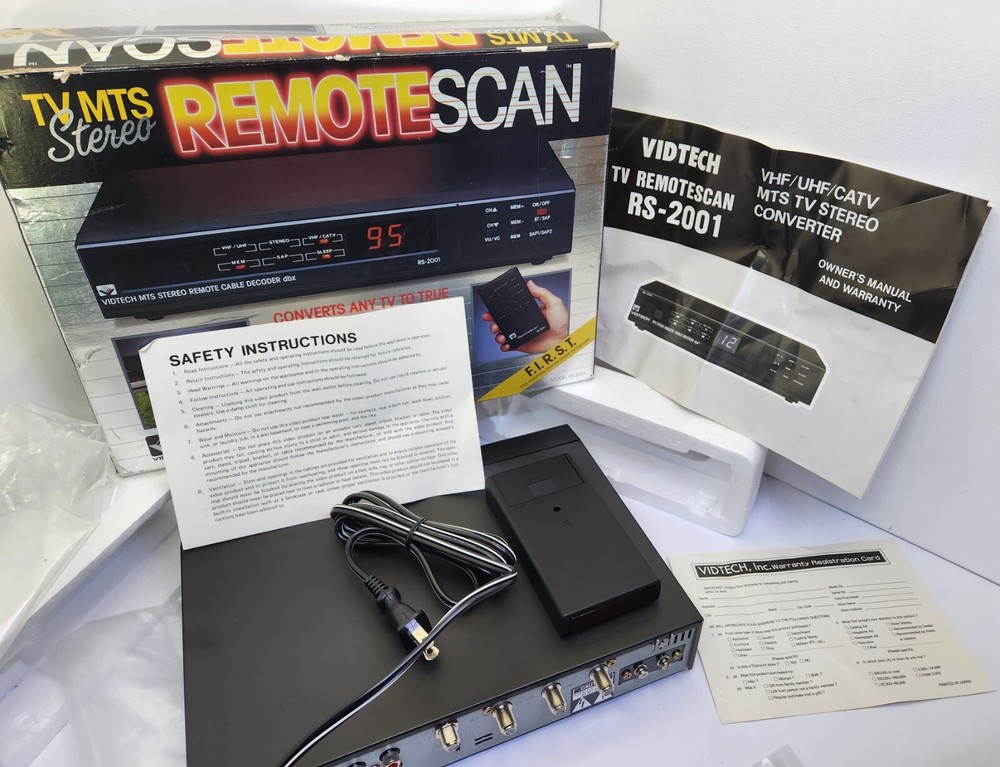 Vidtech MTS Stereo Remote Cable TV Television Decoder DBX RS-2001 Brand New