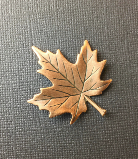 33325 Medium Maple Leaf Jewelry Finding Copper Oxidized