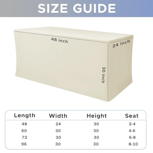 Spandex Fitted Table Clothes Pack - 48 x4 Inch - Rectangle 4FT 2 Beige