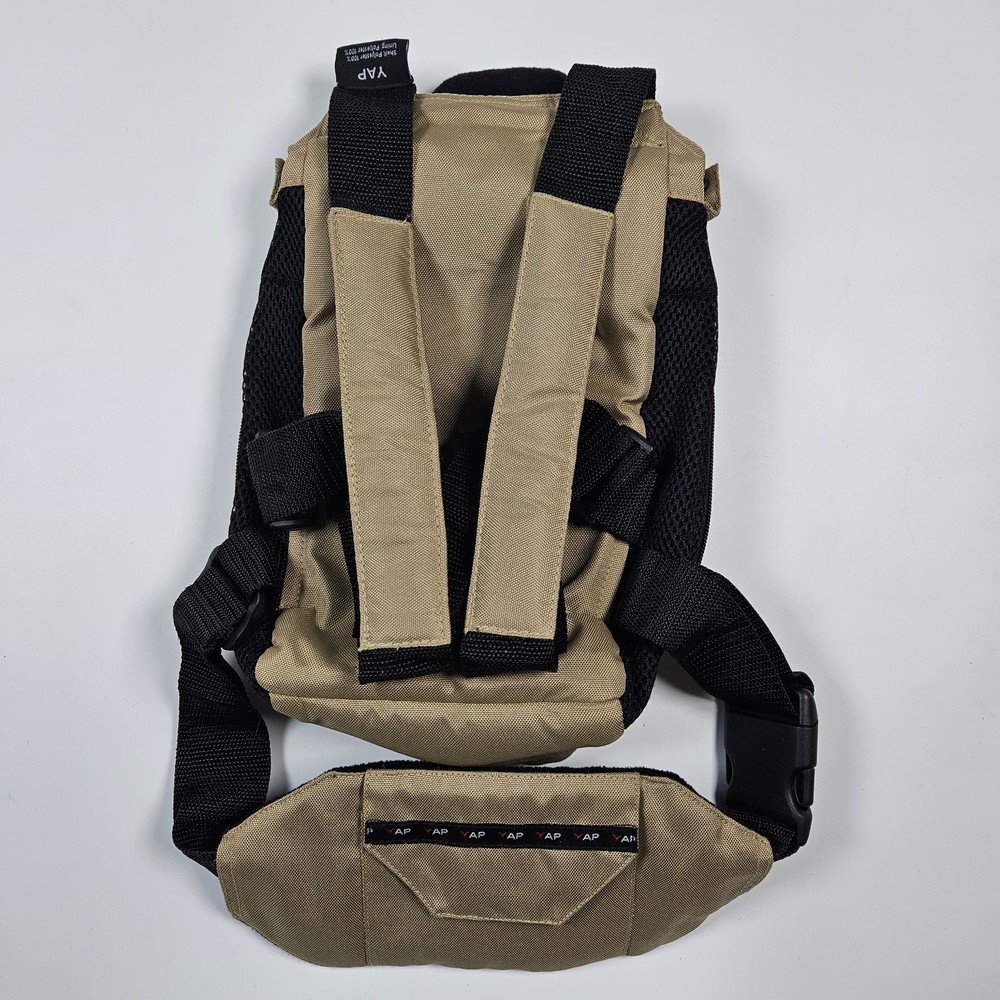 YAP SAK Medium Long Backpack Supportive Dog Pet Carrier Tan Black