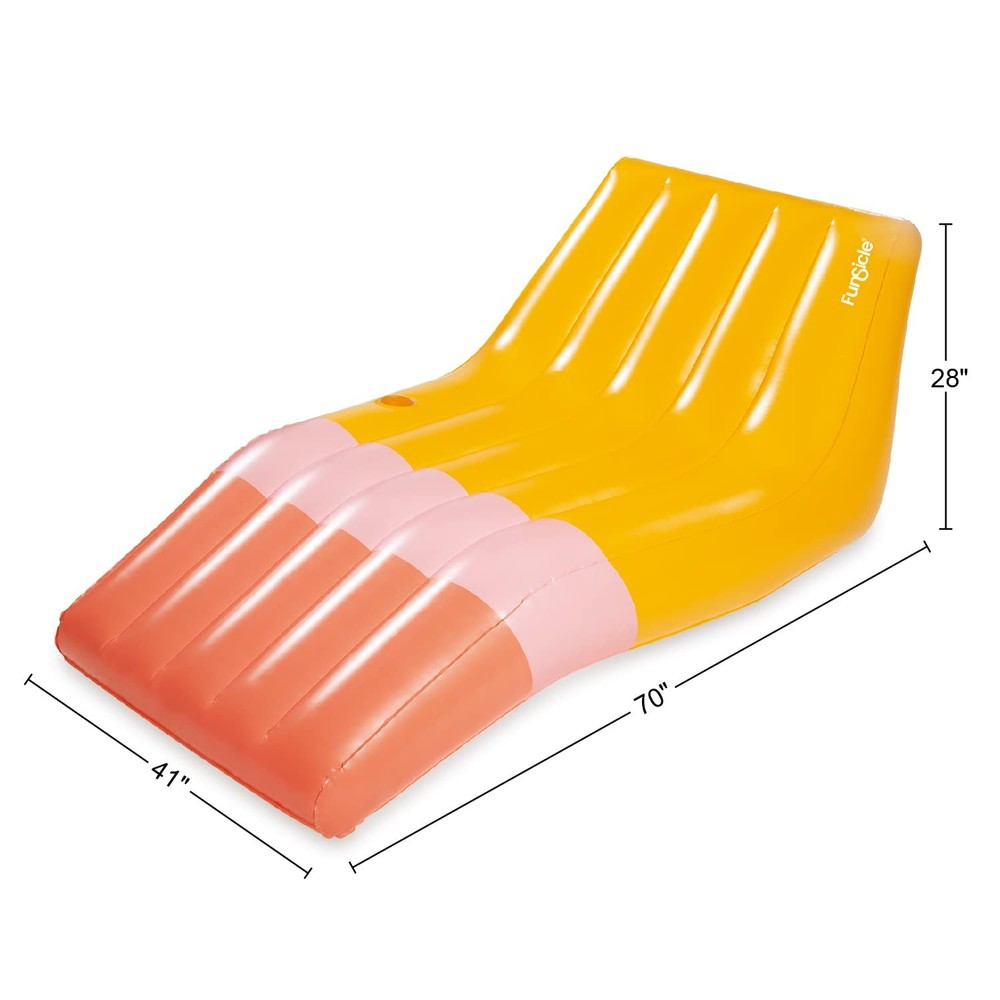 5.8ft Inflatable Floating Lounge Happy Sleeper with Cup Holder Pool Float
