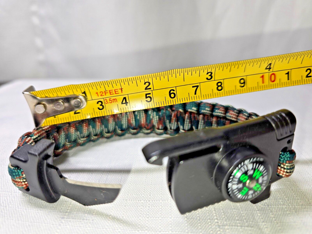 Bundle 2 - 6 in 1 Adjustable Paracord Emergency Bracelet Fire Starter, Compass.
