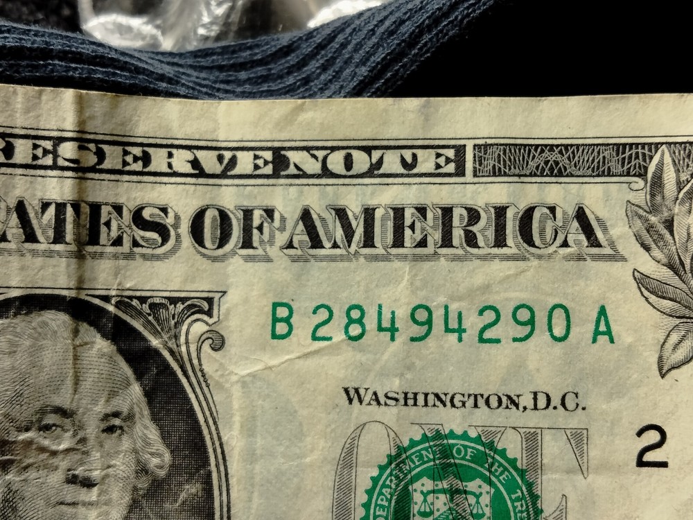 2017 A $1 Bill Wet Ink Transfer