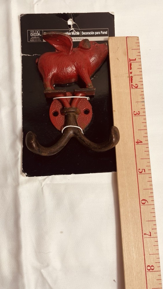 Flying Pig Cast Iron Double Wall Hook