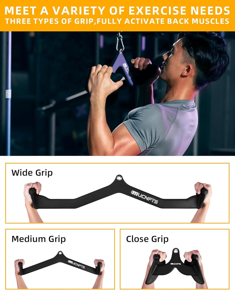 LAT Pulldown Attachments, Thickened Ergonomic Back Tricep Training Handle, LAT P