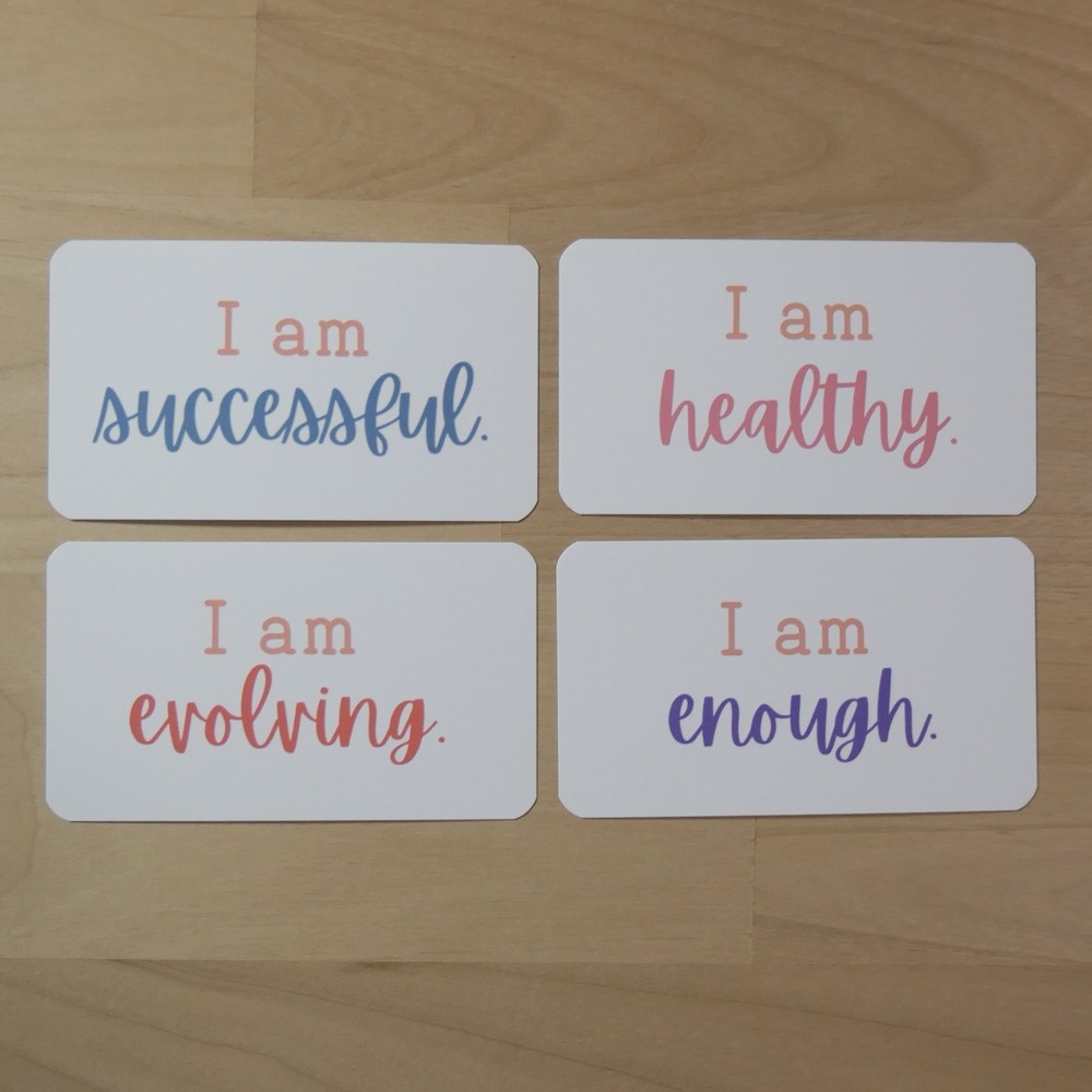 Positive Affirmations 20 Card Deck, Guided Journal Prompts, Mindfulness Practice