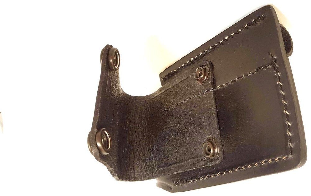 Black Leather Folding Blade Belt Holster Pouch