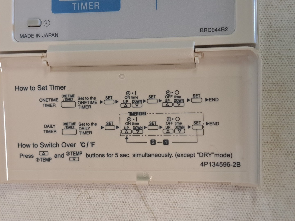 Daikin BRC944B2 wired remote controller kit USED