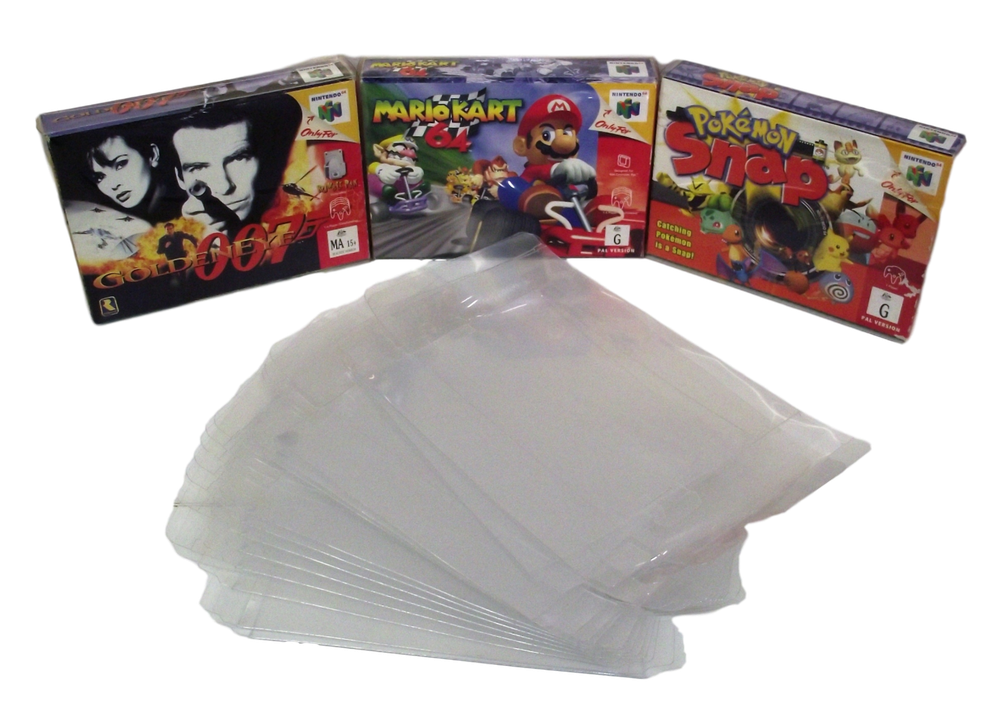 N64 Nintendo 64 Box Clear Sleeve Protector Covers Dropdown Menu