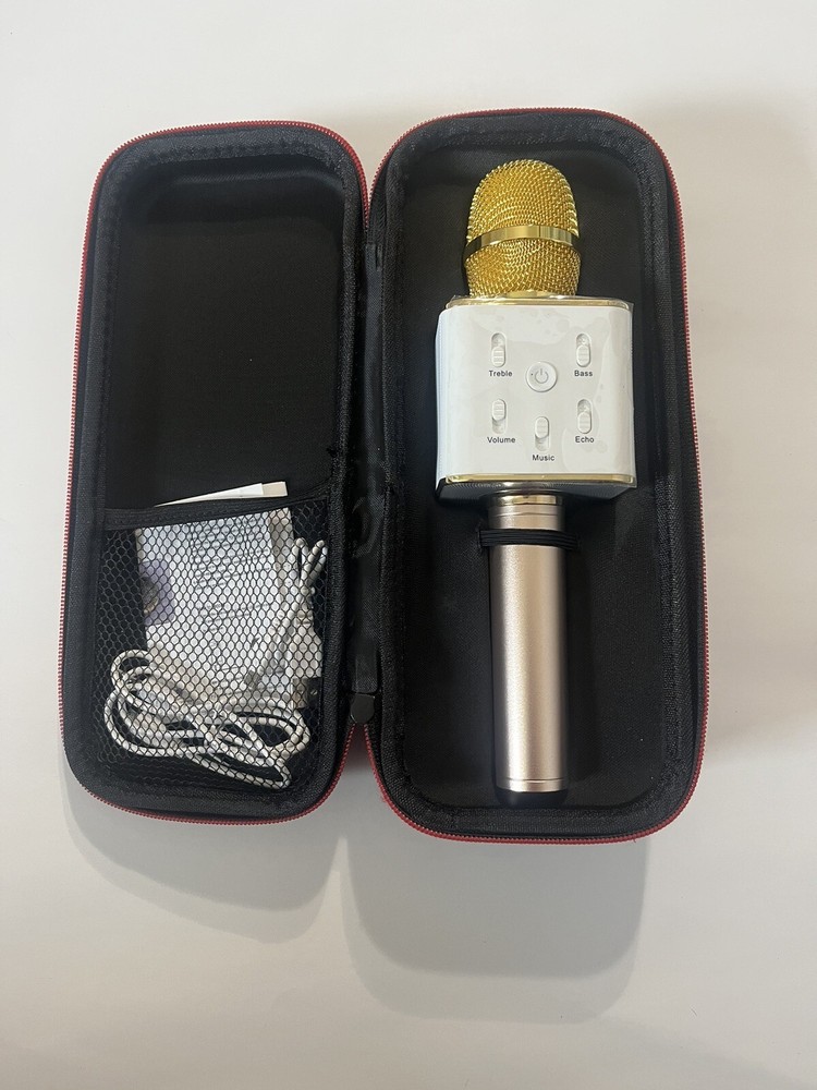 Microphone Bluetooth For Karaoke Portable For Android iPhone, Gold Color